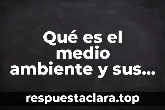 Qué es el medio ambiente y sus recursos naturales