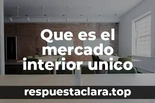 Que es el mercado interior unico