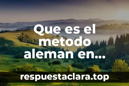 Que es el metodo aleman en finanzas