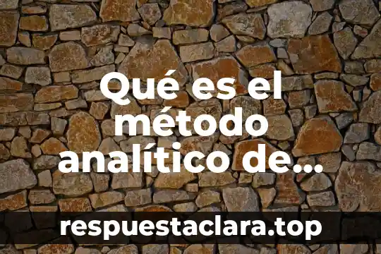 Qué es el método analítico de contabilidad