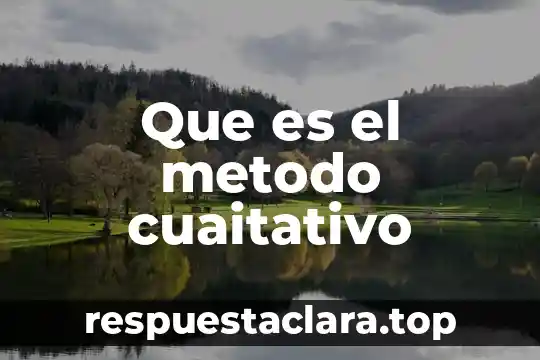 Que es el metodo cuaitativo