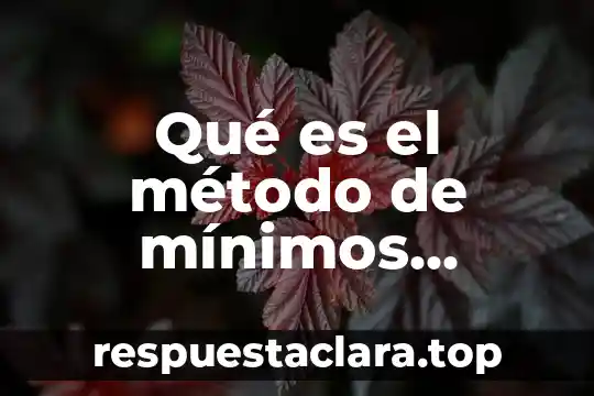 Qué es el método de mínimos cuadrados