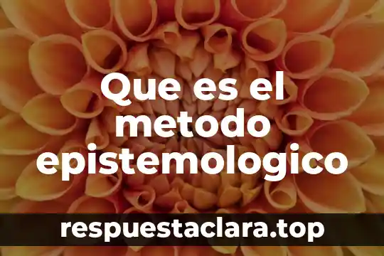 Que es el metodo epistemologico