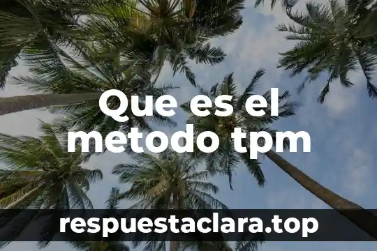 Que es el metodo tpm