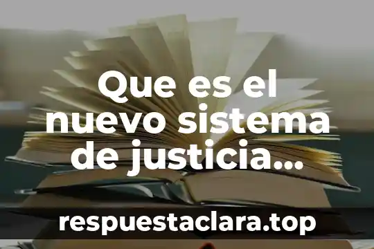 Que es el nuevo sistema de justicia penal acusatorio