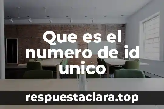 Que es el numero de id unico