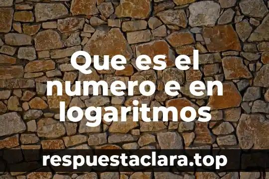 Que es el numero e en logaritmos