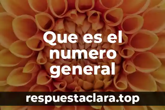 Que es el numero general