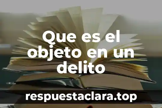Que es el objeto en un delito