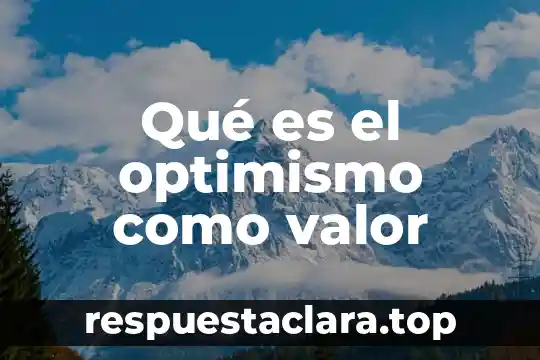 Que es valor cif de las importaciones 7 Qué es el optimismo como valor