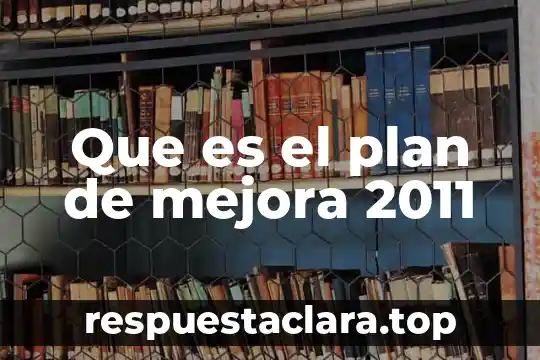Que es el plan de mejora 2011