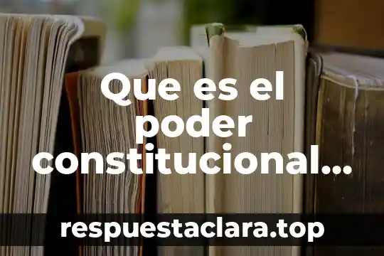 Que es el poder constitucional concepto