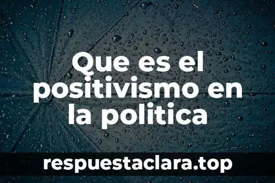 Que es el positivismo en la politica