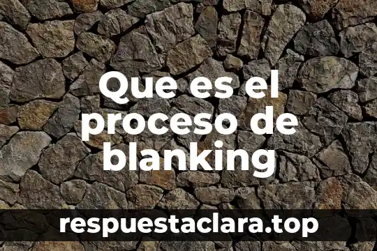Que es el proceso de hermatosis 8 Que es el proceso de blanking