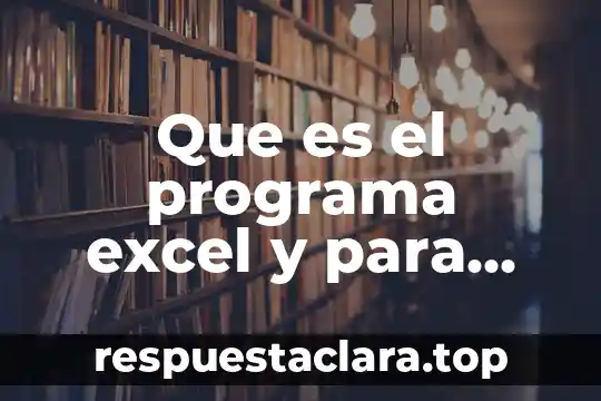 Que es el programa excel y para que se usa