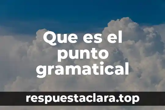 Que es el punto gramatical