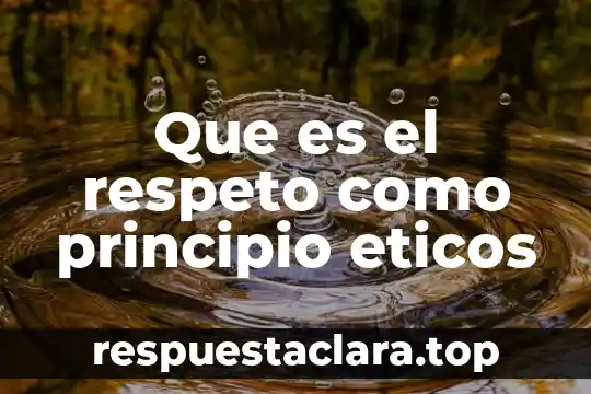 Que es el respeto como principio eticos