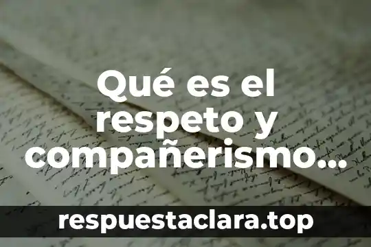 Que es respeto en enfermeria 6 Qué es el respeto y compañerismo para niños