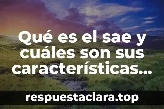 Qué es el sae y cuáles son sus características principales