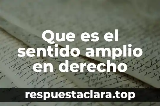 Que es el sentido amplio en derecho