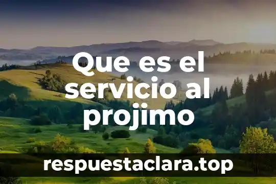Que es el servicio al projimo