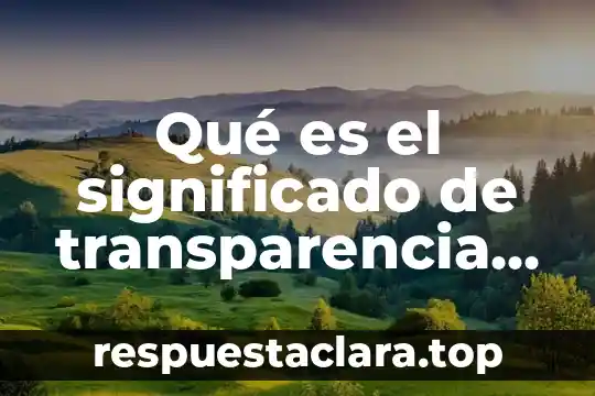 Que es agravios significado 5 Qué es el significado de transparencia y rendición de cuentas