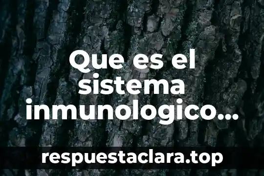 Que es el sistema inmunologico yahoo respuestas