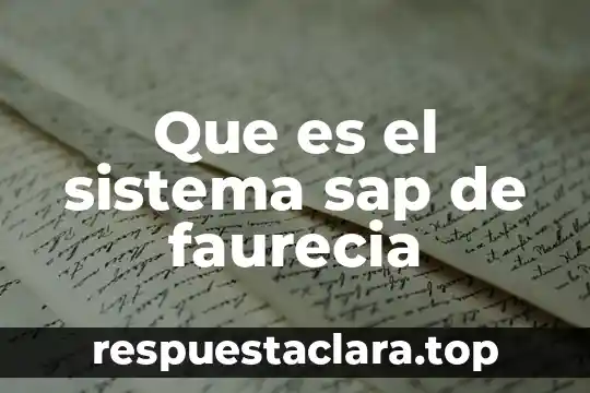 Qué es más difícil, ser consultor SAP o seguridad 6 Que es el sistema sap de faurecia