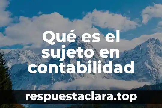 Qué es el sujeto en contabilidad