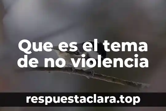 Que es el tema de no violencia