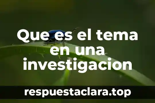 Que es el tema en una investigacion