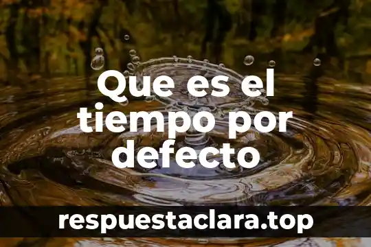 Que es el tiempo por defecto