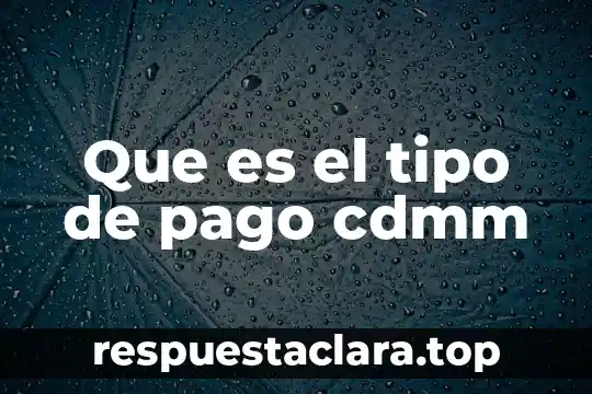 Que es el tipo de pago cdmm
