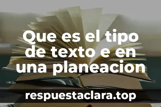 Que es el tipo de texto e en una planeacion
