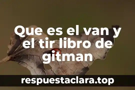 Que es el van y el tir libro de gitman