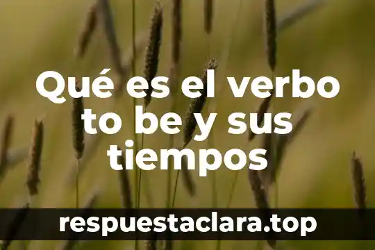 Que es el verbo to be definicion en ingles 8 Qué es el verbo to be y sus tiempos