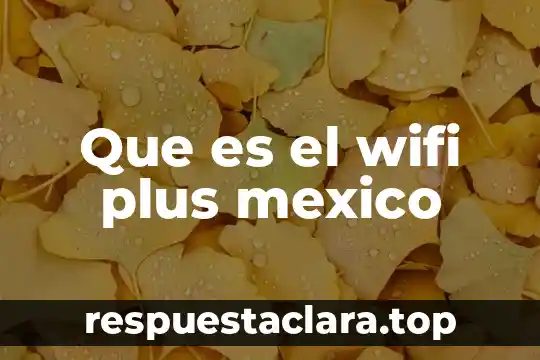 Que es el wifi plus mexico