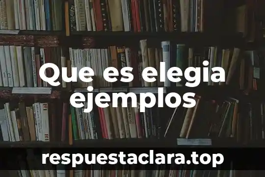 Que es elegia ejemplos