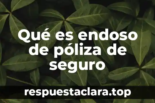 Qué es endoso de póliza de seguro