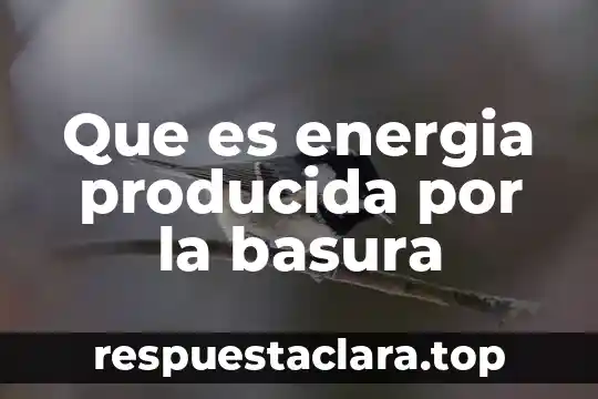 Que es energia producida por la basura