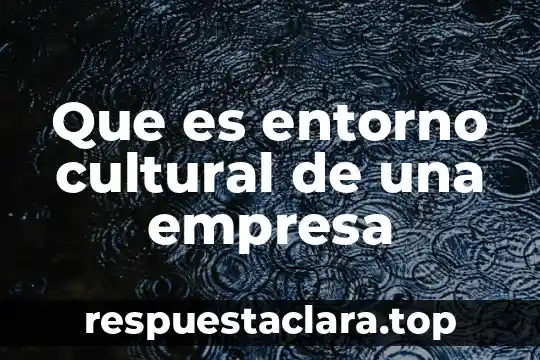 Qué es una apropiación cultural 3 Que es entorno cultural de una empresa