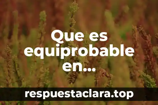 Que es equiprobable en matemáticas