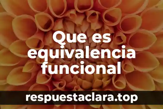 Que es equivalencia funcional