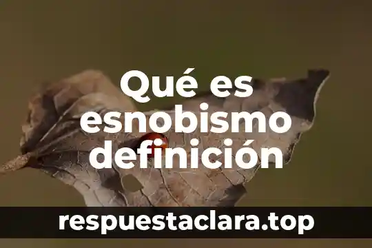Qué es esnobismo definición