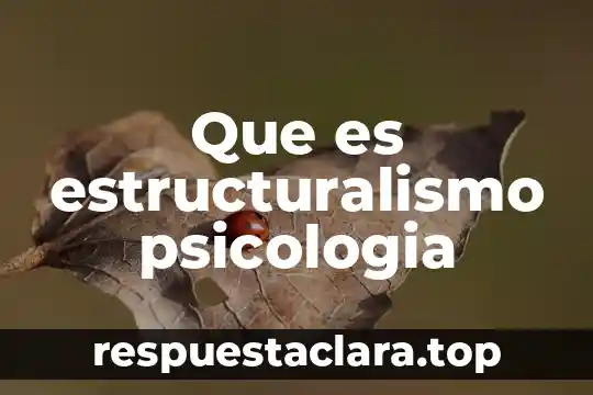Que es estructuralismo psicologia