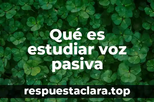 Que es una codificacion interna 5 Qué es estudiar voz pasiva