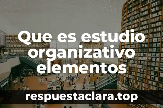Elementos organizacionales que es 4 Que es estudio organizativo elementos