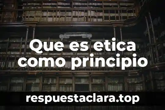 Que es etica como principio