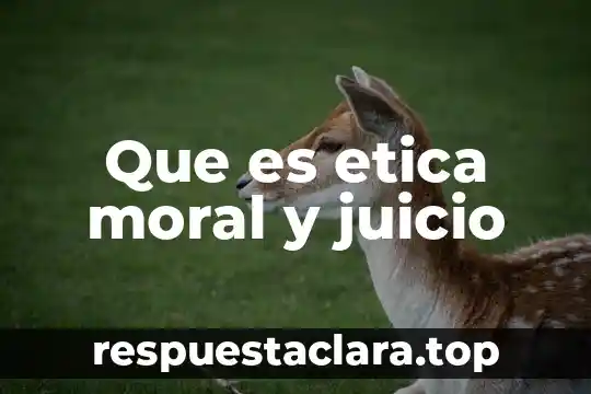 Que es etica moral y juicio