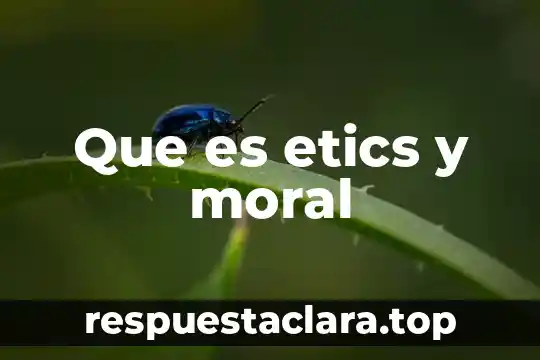 Que es etics y moral